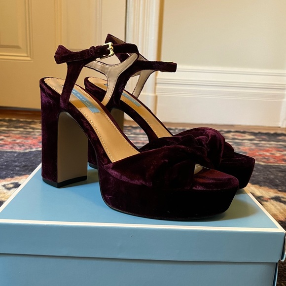 Draper James Paloma Platform - Burgundy Velvet - Picture 4 of 7